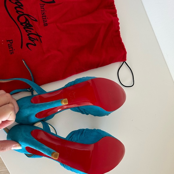 Christian Louboutin Blue Suede Greissimo platform sandals - Picture 2 of 15